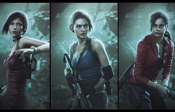 Wallpaper jill valentine, ada wong, claire redfield, resident evil 3,  residen evil 2, resident evil re verse for mobile and desktop, section  игры, resolution 2560x1440 - download